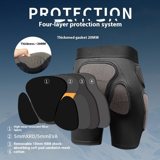 X-ray Diffraction Ski Protective Gear Anti-fall Pants Hip Pad Knee Pad Inner Wear Cushion
