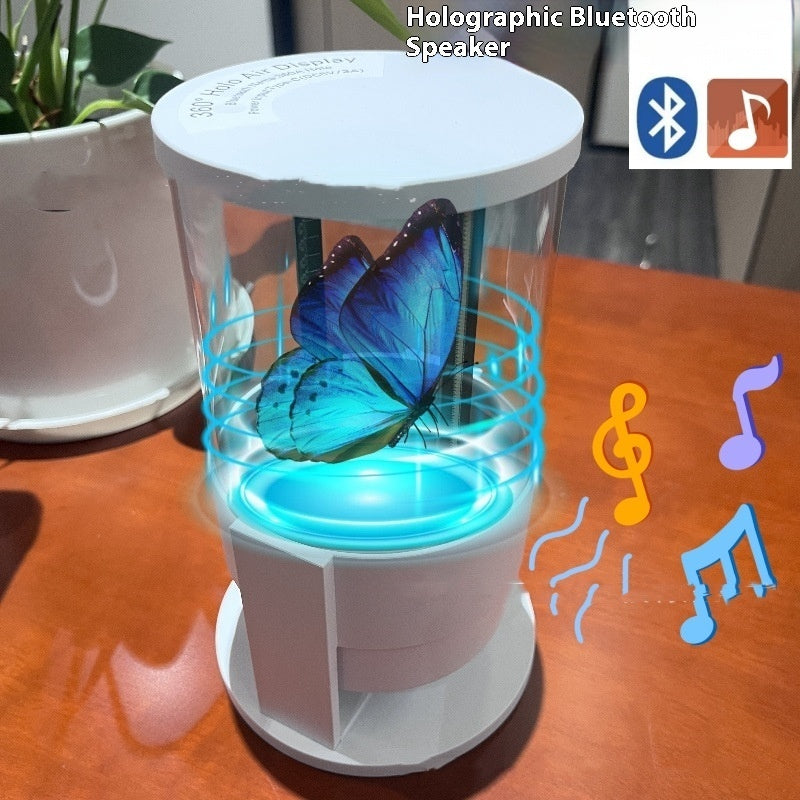 360-degree 3D Holographic Fan Bluetooth Speaker Advertising Machine Air Imaging Stereo Cylindrical Screen