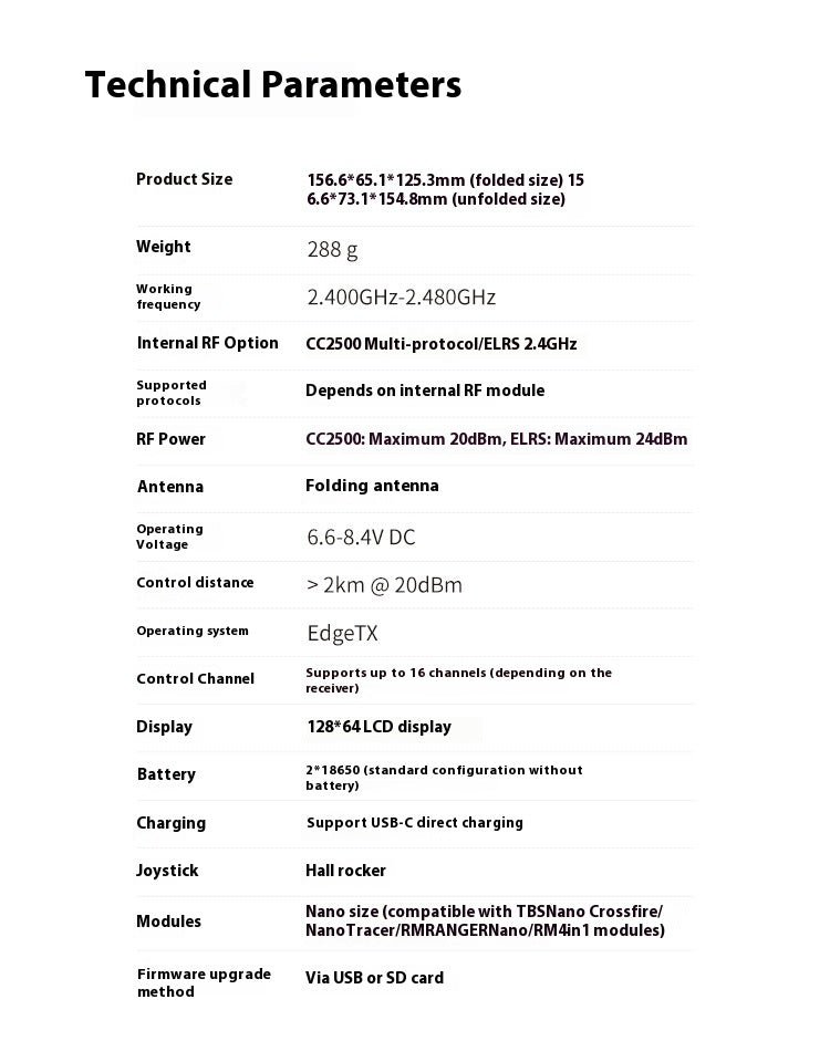 Pocket Remote Control Hall Rocker Portable Elrs Protocol